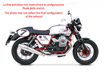 DOPPIO TERMINALE SCARICO ZARD INOX RACING MOTO GUZZI V7 CAFE' CLASSIC 2009-12