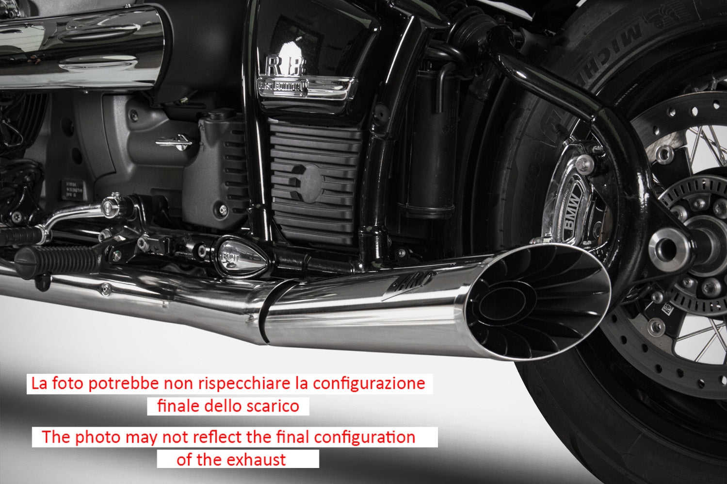 DOUBLE SILENCER EXHAUST ZARD R18 STAINLESS POLISH STEEL EURO5 BMW R18 2020-23