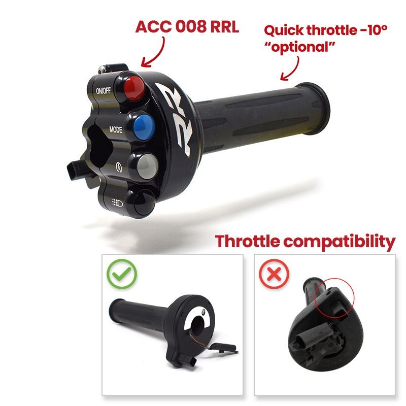 RIGHT SWITCH + GAS INTEGRATED CONTROLS JETPRIME BMW S 1000 RR 2015 - 21 (RACING)