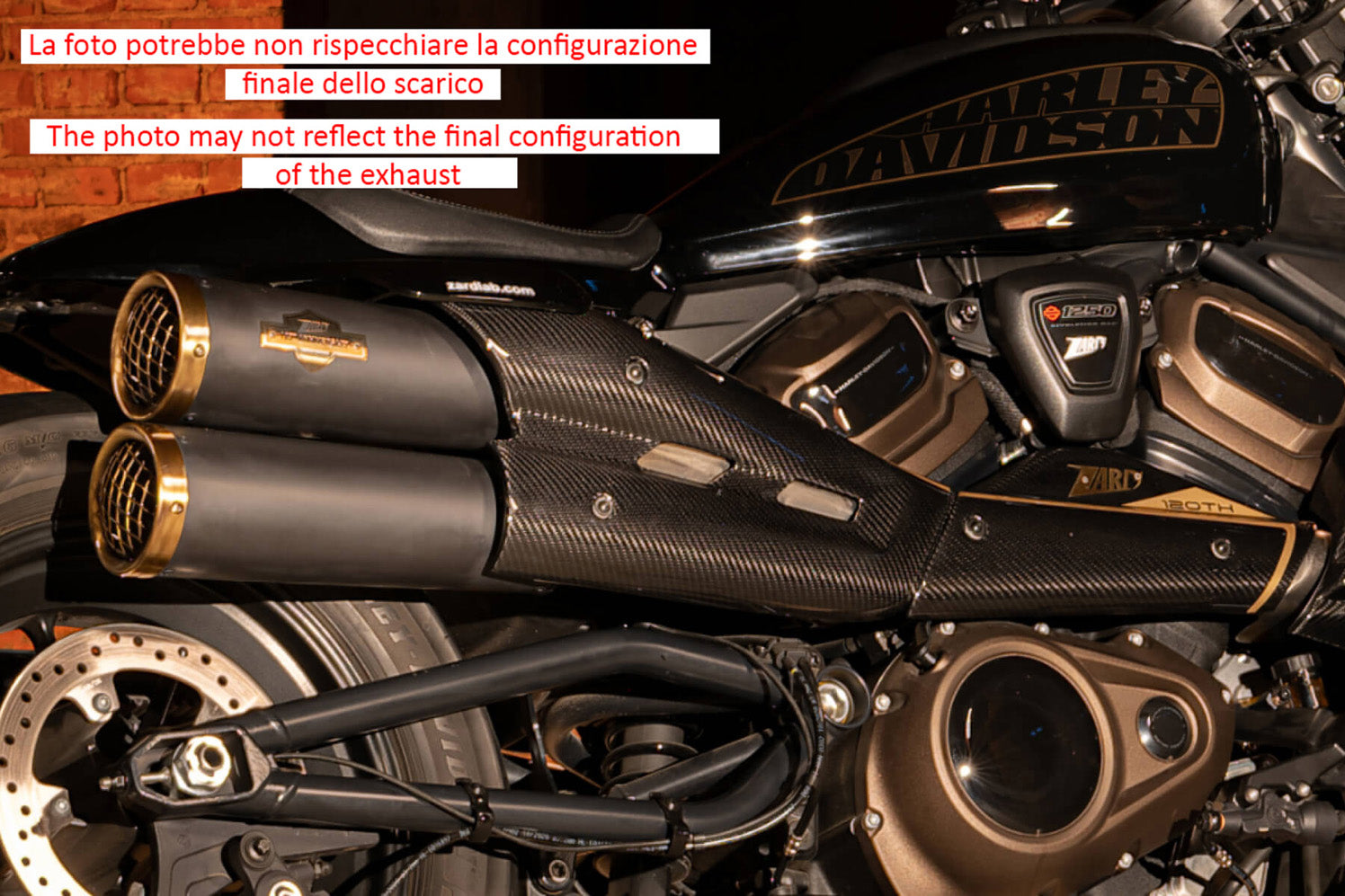 SCARICO 120 LIM ZARD INOX NERO RACING HARLEY DAVIDSON SPORTSTER S 1250 21-23