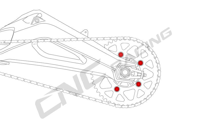 Nuts sets rear sprocket flange M10X1.25 CNC RACING DUCATI 916