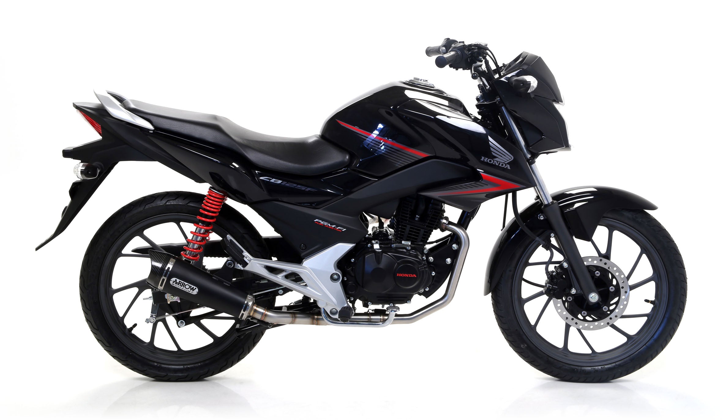 COMPLETE EXHAUST APPROVED E5+E9 X-KONE BLACK ARROW HONDA CB 125 F 2015-16