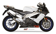 A.004.LXB DOPPIO TERMINALE SCARICO INOX NERO MIVV GP APRILIA RSV 1000 2004 - 08