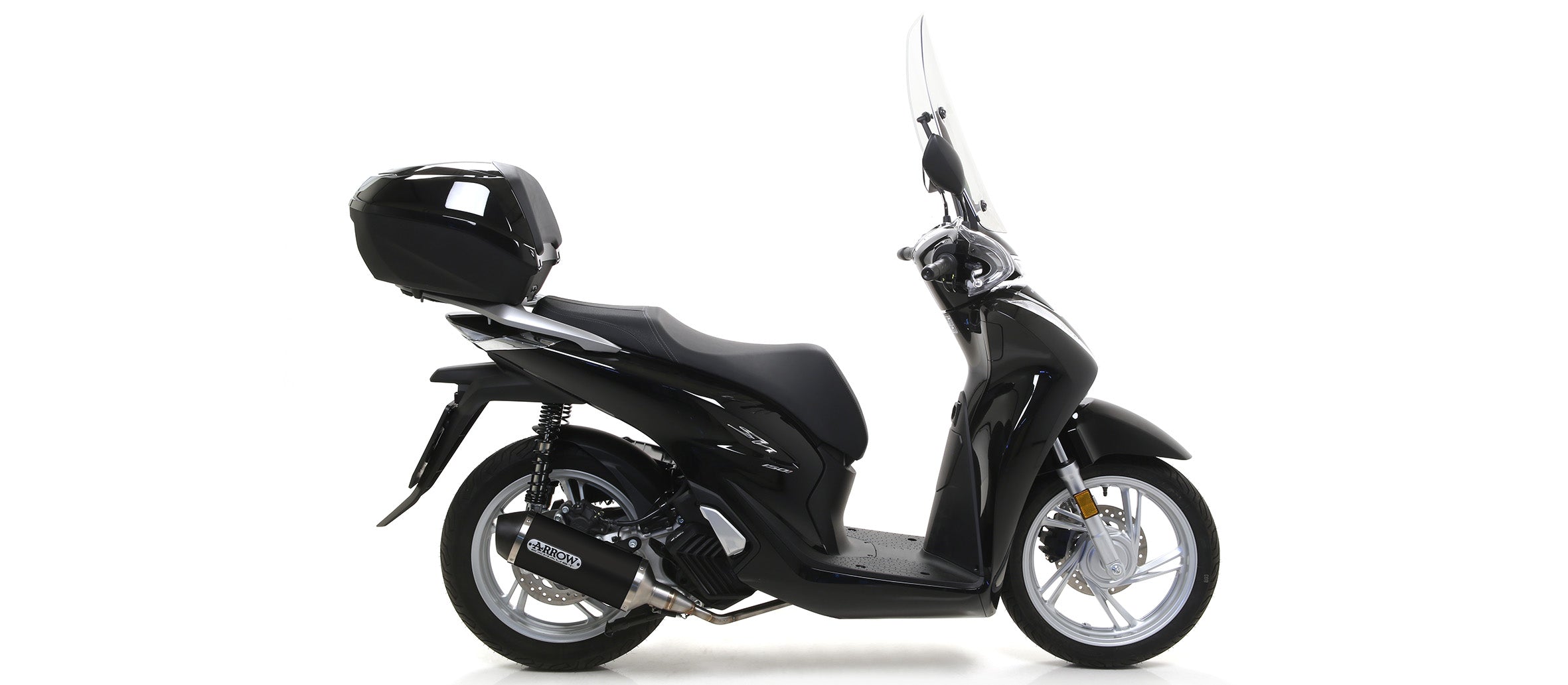 COMPLETE EXHAUST APPR EC+ECE URBAN ALUMIN BLACK-BLACK ARROW HONDA SH 125I 2020-