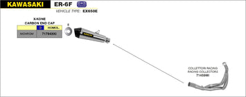 SCARICO COMPLETO ARROW RACING X-KONE KAWASAKI ER-6F 2012-16