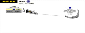 SCARICO COMPLETO ARROW RACING X-KONE KAWASAKI ER-6N 2012-16