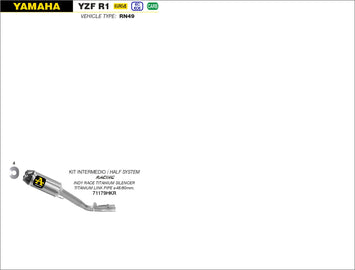 TERMINALE ARROW INTERMEDIO INDY-RACE TITANIO Ø60MM YAMAHA YZF R1 17-22