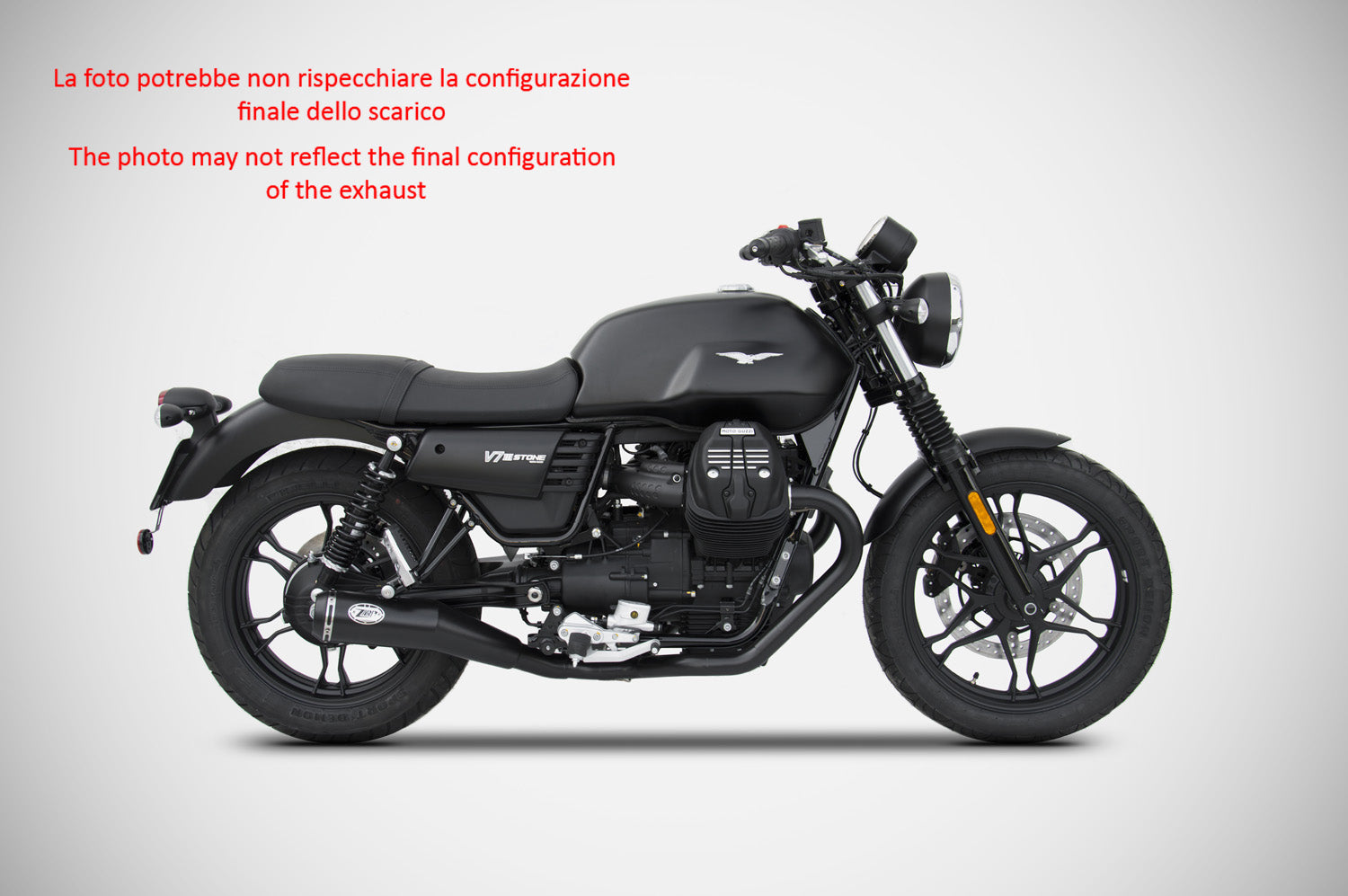 EXHAUST ZARD STAINLESS STEEL BLACK RACING MOTO GUZZI V7 III 2017