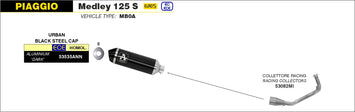 SCARICO COMPLETO ARROW OMOLOGATO URBAN ALLUMINIO NERO PIAGGIO MEDLEY 125 S 21-22