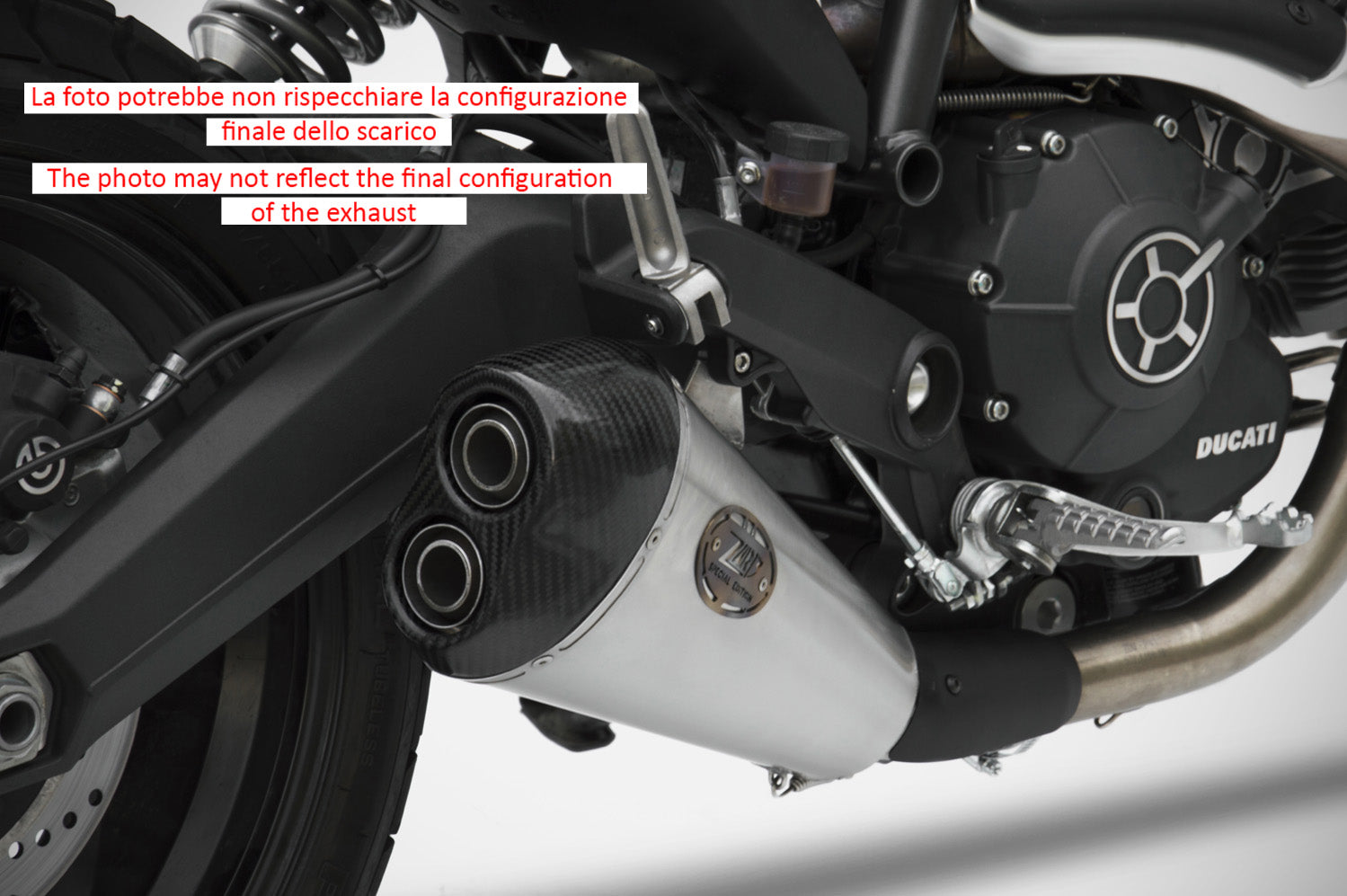 TERMINALE SCARICO ZARD BASSO INOX OMOLOGATO EURO 4 DUCATI SCRAMBLER 800 2015 16