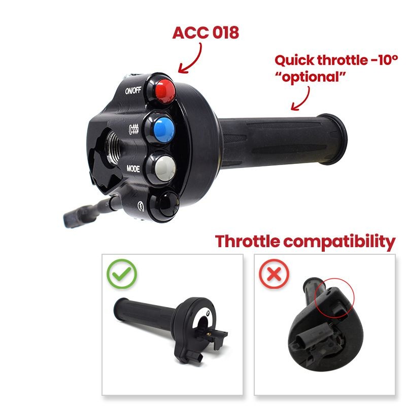 RIGHT SWITCH + GAS INTEGRATED CONTROLS JETPRIME BMW R 1200 GS ADV 2014 - 18