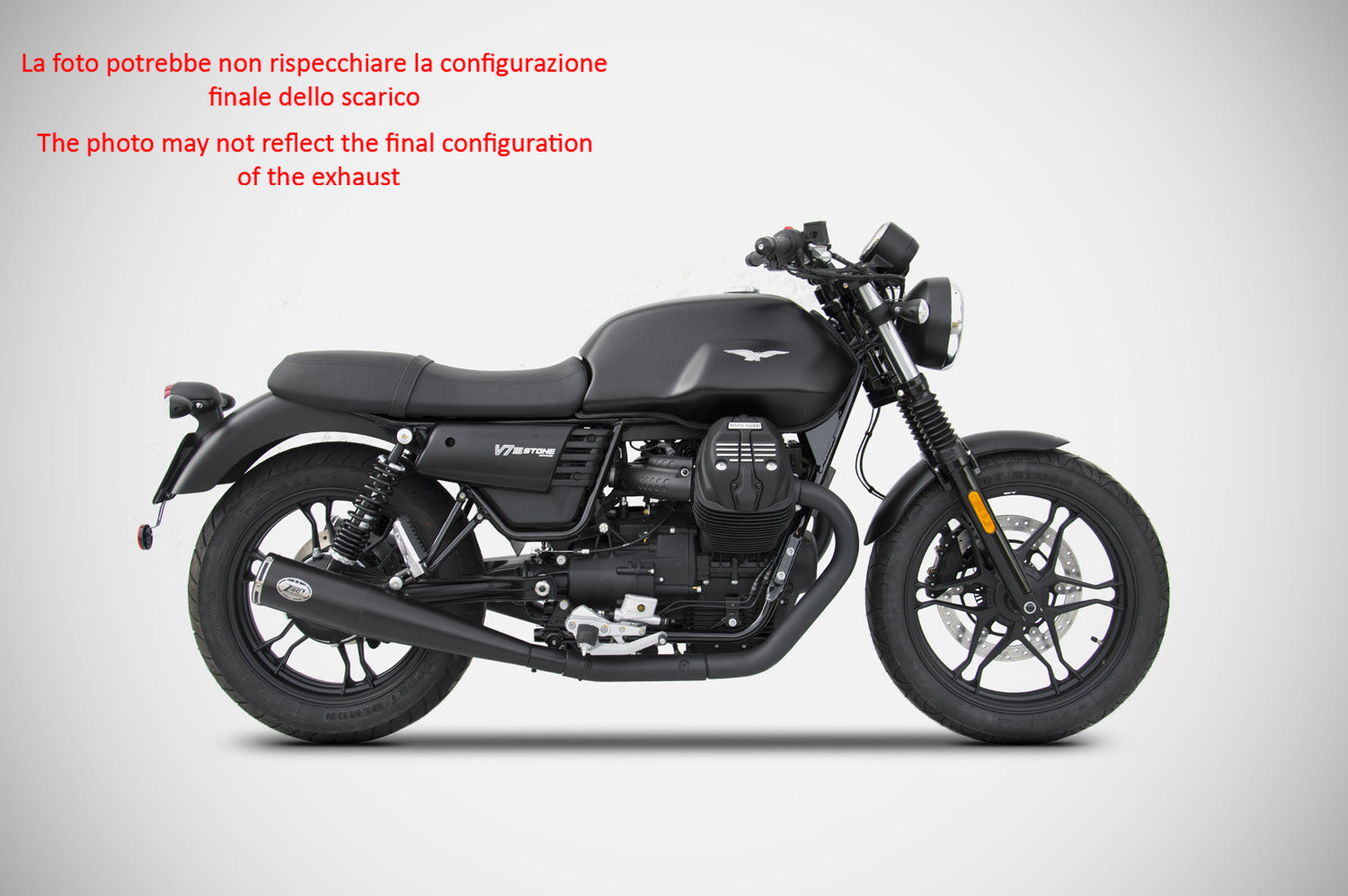 DOUBLE EXHAUST ZARD ZUMA STEEL BLACK APPROVED EURO4 MOTO GUZZI V7 III 2017-20
