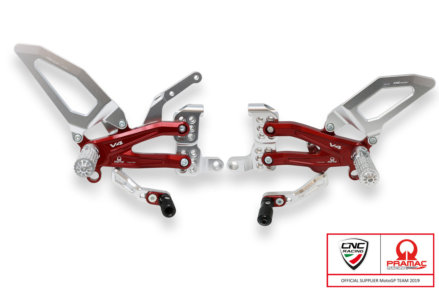 PEDANE PILOTA REGOLABILI PRAMAC CNC RACING DUCATI PANIGALE V4 / S / SPECIALE