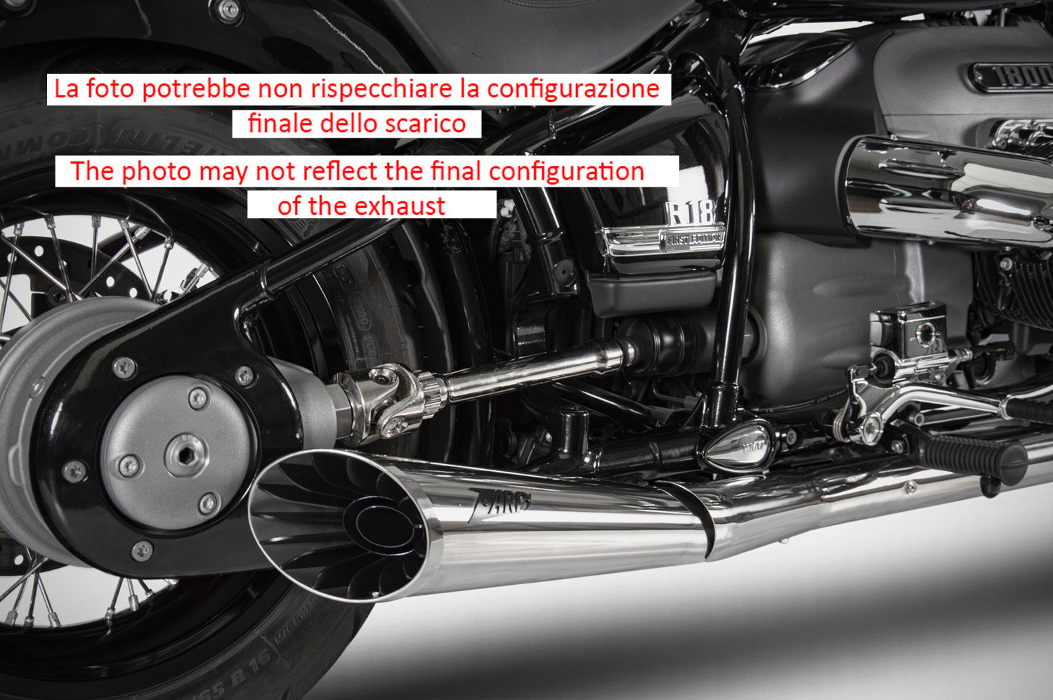 DOUBLE SILENCER EXHAUST ZARD R18 STAINLESS POLISH STEEL EURO5 BMW R18 2020-23