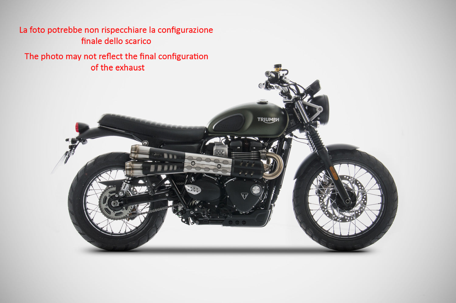 DOUBLE EXHAUST ZARD STEEL CONICAL EURO4 TRIUMPH STREET SCRAMBLER 2017-23