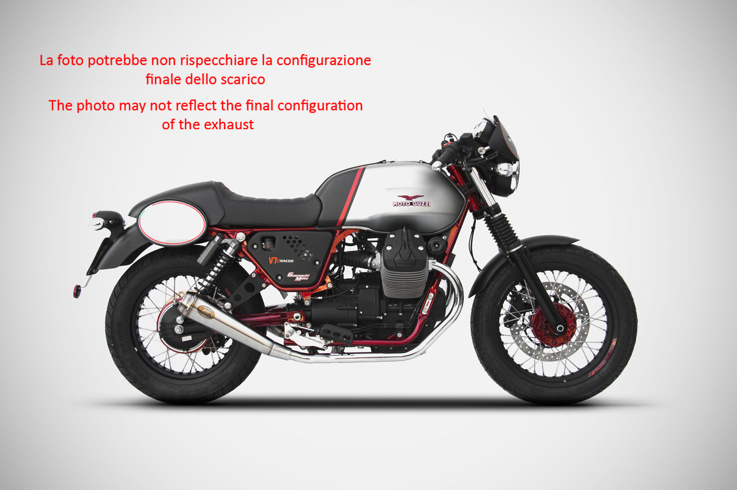 DOUBLE EXHAUST ZARD STEEL RACING MOTO GUZZI V7 II RACER 2015 - 17