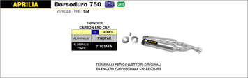 TERMINALE ARROW THUNDER ALLUMINIO-CARBONIO APRILIA DORSODURO 750 2009-17