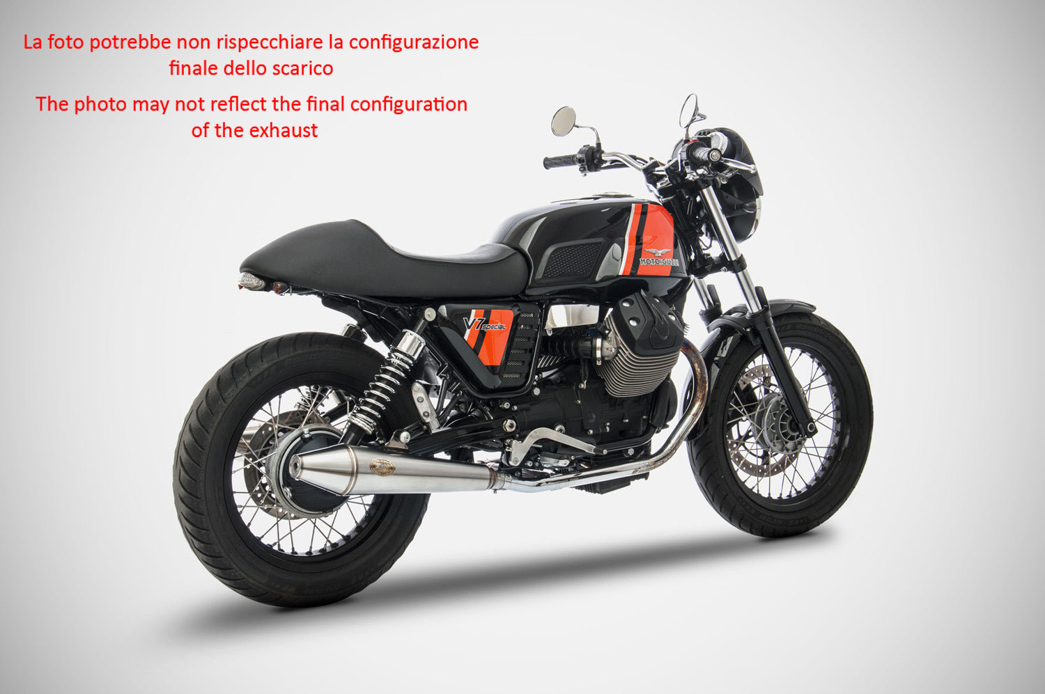 DOUBLE EXHAUST ZARD STEEL RACING MOTO GUZZI V7 STONE 2008 - 15