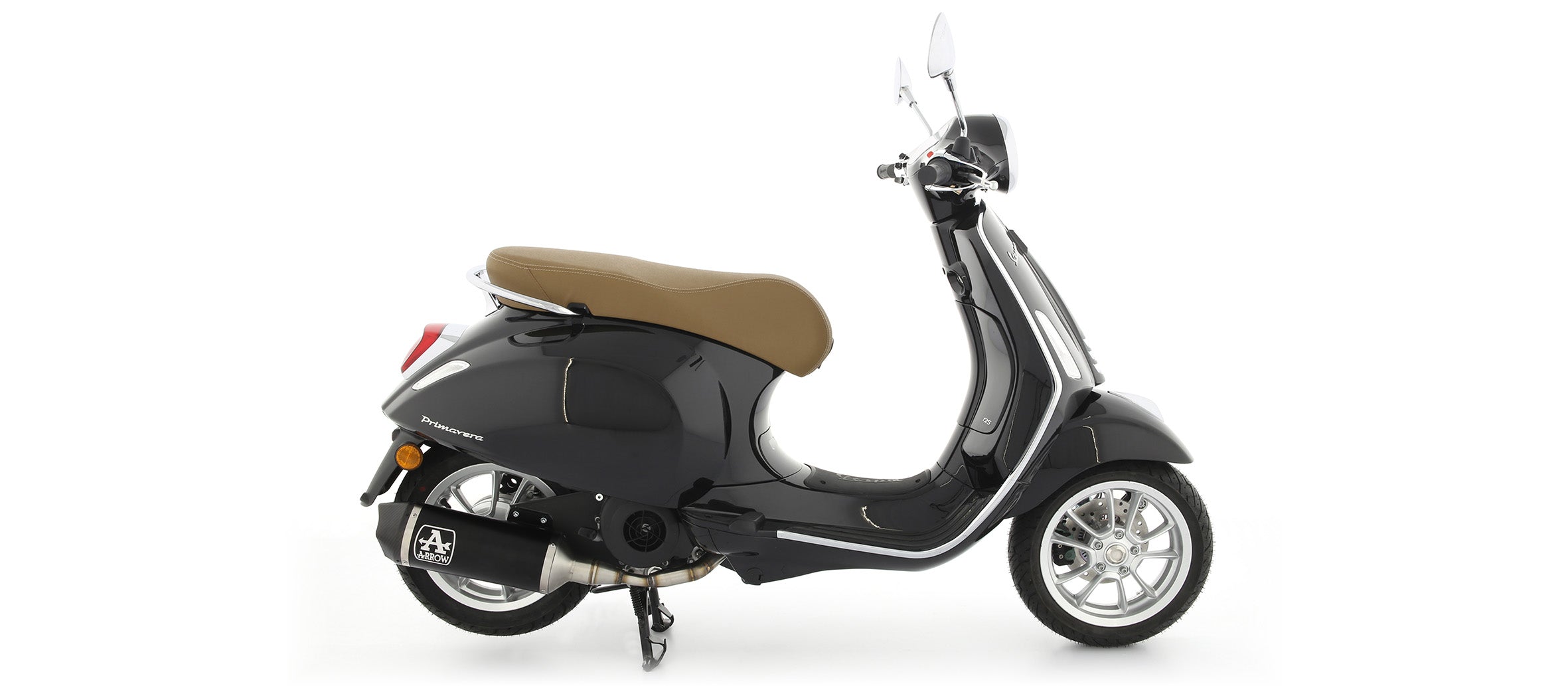 SCARICO OMOLOGATO EC+ECE ALLUMINIO NERO ARROW PIAGGIO VESPA PRIMAVERA 125 IE