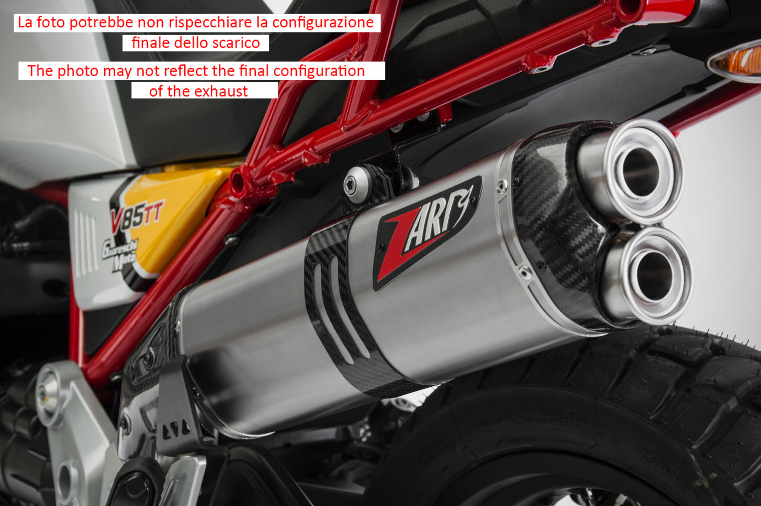 EXHAUST ZARD STAINLESS STEEL APPROVED E4/E5 MOTO GUZZI V85 TT 2019-23