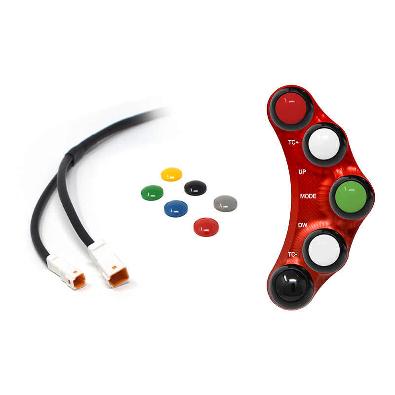 RACING LEFT HANDLEBAR SWITCH RED JETPRIME DUCATI PANIGALE 1199 / S / R 2012 - 17