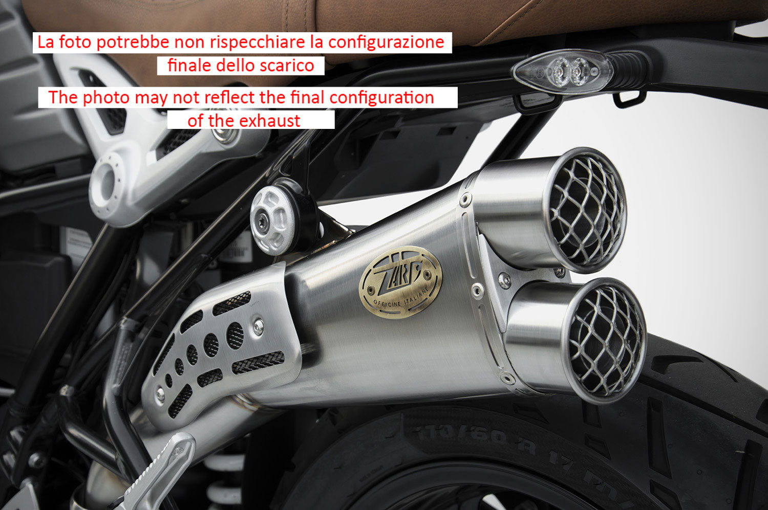 DOPPIO TERMINALE SCARICO ZARD HIGH INOX OMOLOGATO BMW R NineT SCRAMBLER 2017-20