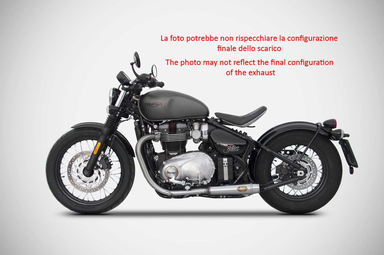 DOUBLE EXHAUST ZARD STEEL APPROVED TRIUMPH BOBBER 1200 2017-20