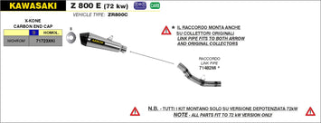 SCARICO COMPLETO ARROW X-KONE KAWASAKI Z 800 E 2013-16