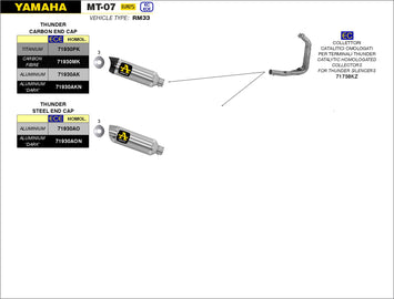 SCARICO COMPLETO ARROW EURO5 ALTO THUNDER ALLUMINIO YAMAHA MT-07 2021-22