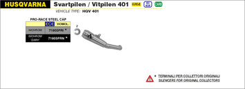 TERMINALE ARROW PRO-RACE NICHROM HUSQVARNA SVARTPILEN 401 2018-19