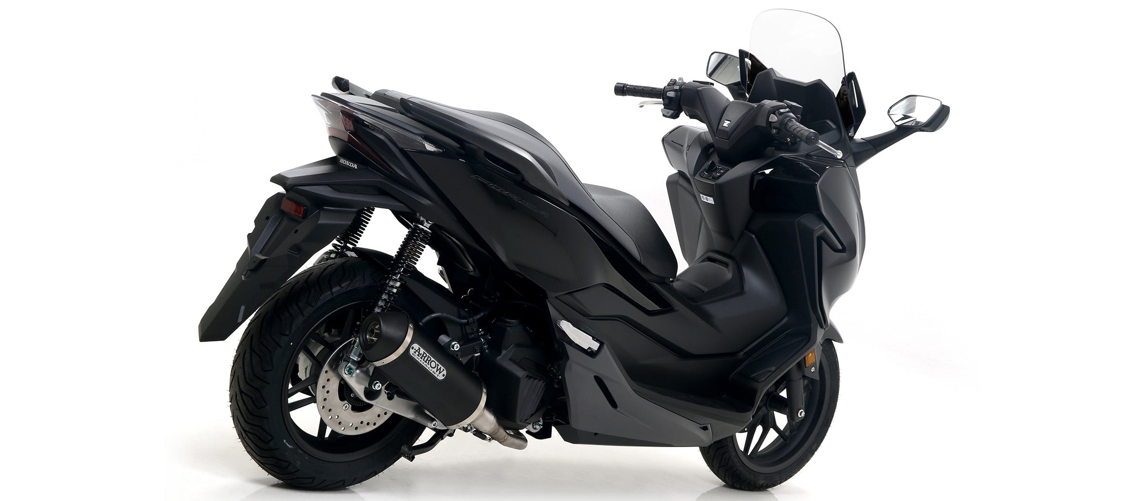 COMPLETE EXHAUST APPR. E5+E9 URBAN BLACK ALU-BLACK ARROW HONDA FORZA 125 15-20