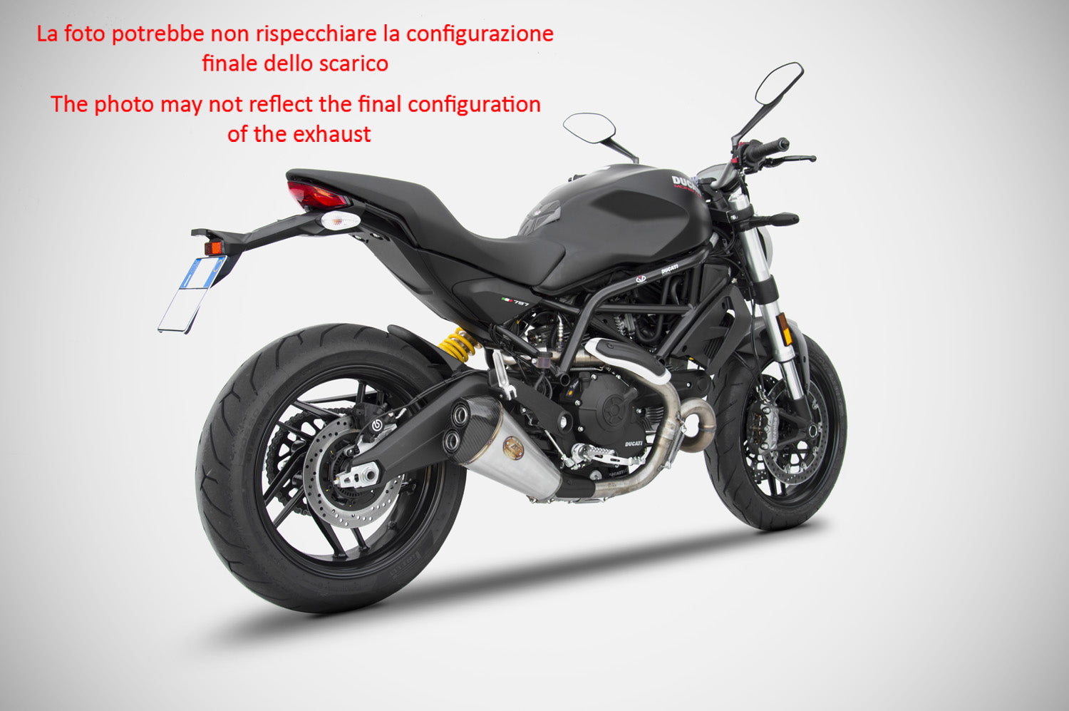 EXHAUST ZARD LOW STEEL RACING DUCATI MONSTER 797 2017 - 19