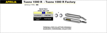 TERMINALE ARROW RACE-TECH OMOLOGATO ALLUMINIO APRILIA TUONO 1000 R 06-10