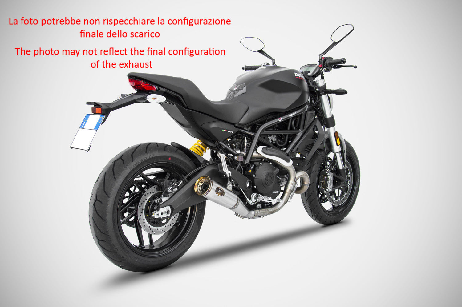 EXHAUST ZARD ZUMA STEEL-BLACK APPROVED DUCATI MONSTER 797 2017 - 19
