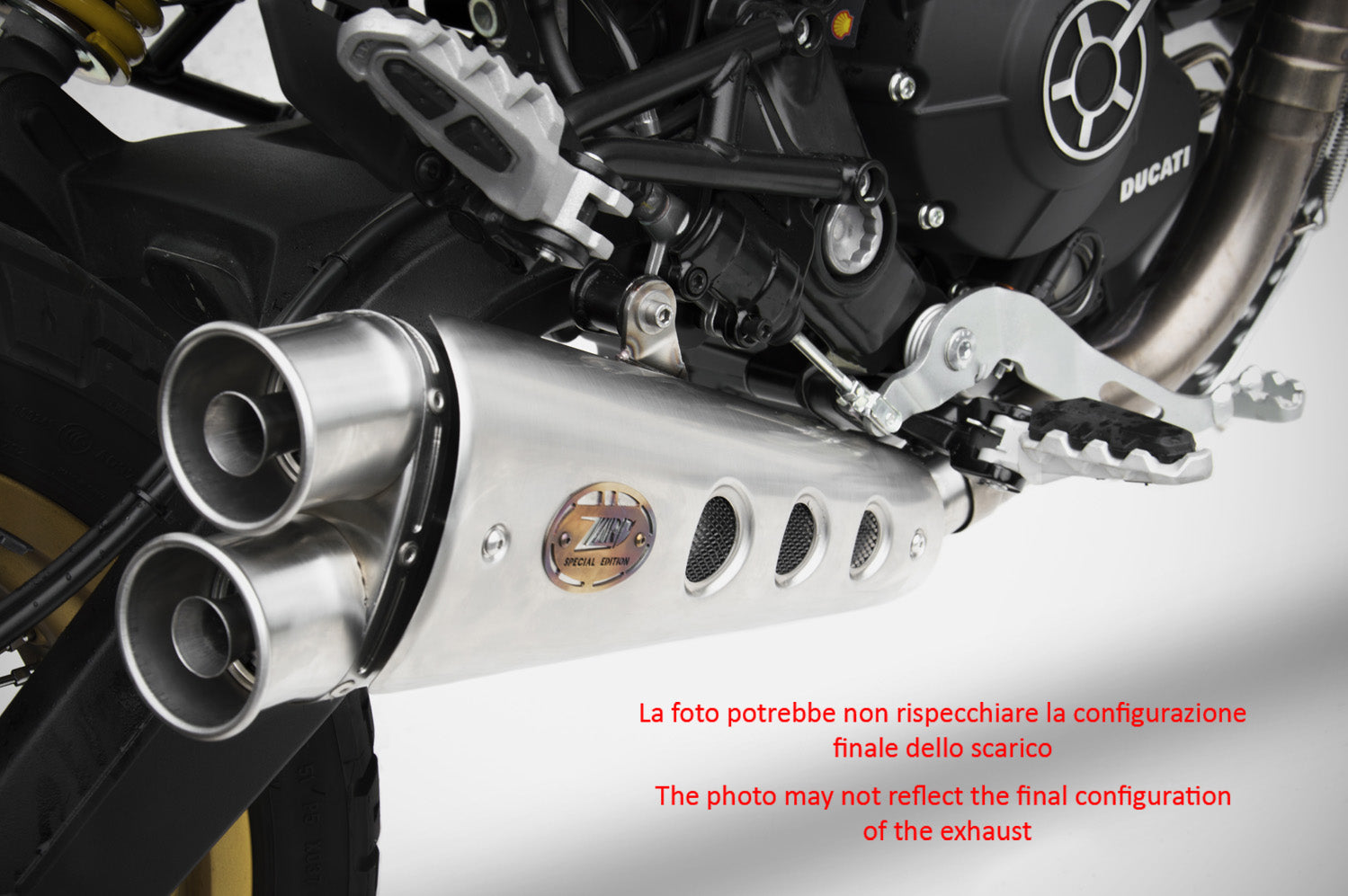 EXHAUST ZARD LIM EDT STEEL RACING DUCATI SCRAMBLER DESERT SLED 2017-19
