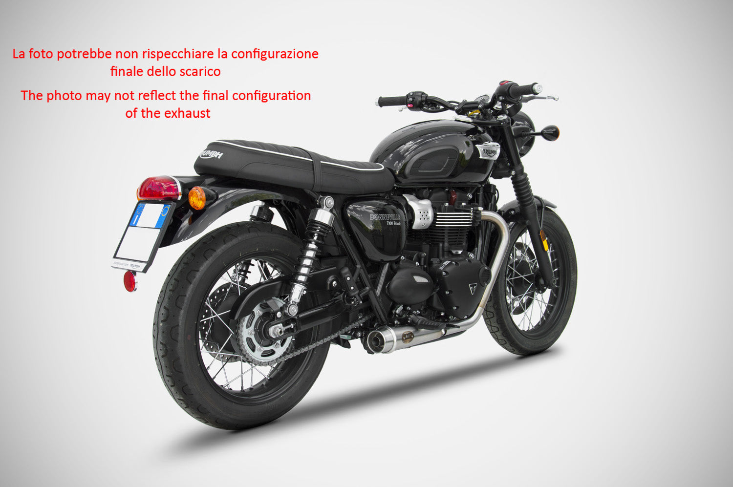 SCARICO COMPLETO ZARD ARRETRATO 2-2 INOX RACING TRIUMPH BONNEVILLE T100 2017-23