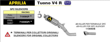 TERMINALE ARROW GP2 FULL TITANIO APRILIA TUONO V4R APRC 2011-15