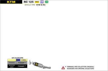 TERMINALE ARROW GP2 FULL TITANIO KTM RC 125 2017-20