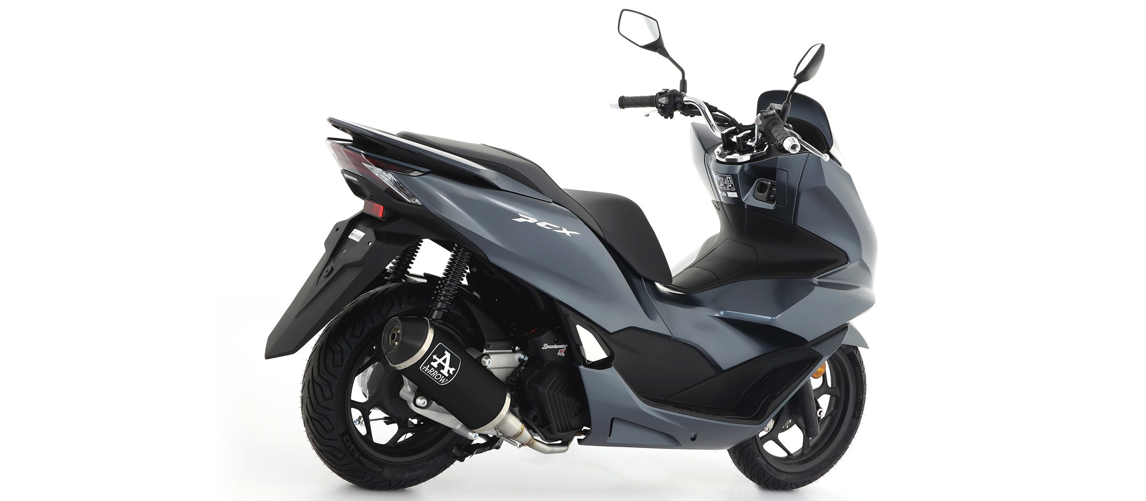 COMPLETE EXHAUST APPR EC+ECE URBAN ALUMIN BLACK-BLACK ARROW HONDA PCX 125 2021-