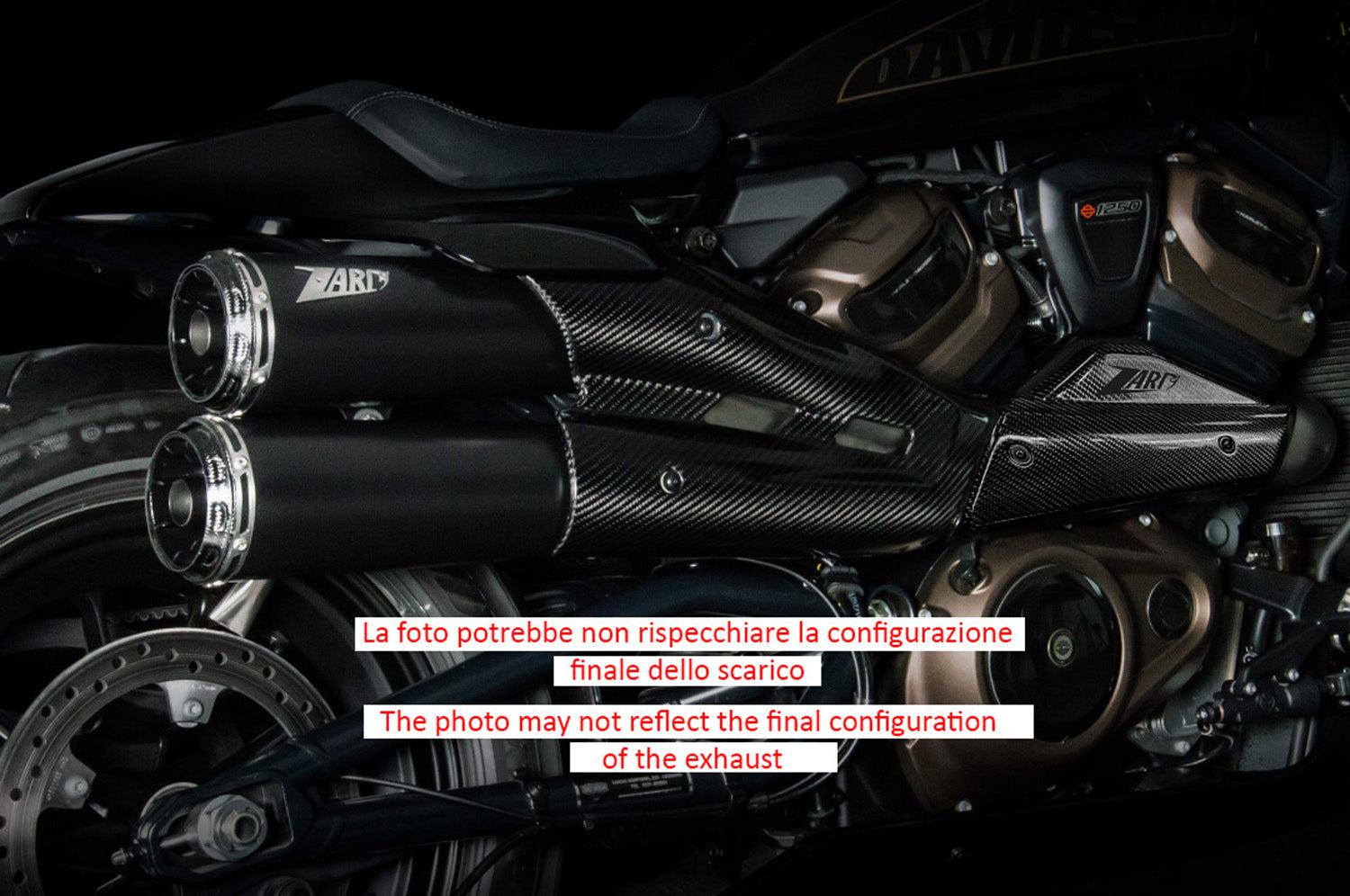 EXHAUST TOPGUN ZARD STEEL BLACK E5 HARLEY DAVIDSON SPORTSTER S 1250 21-23