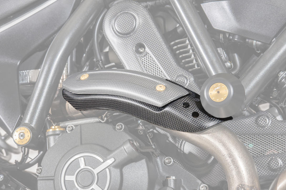 EXHAUST PIPE HEAT GUARD HOLD MATT CARBON CNC RACING DUCATI MONSTER 797