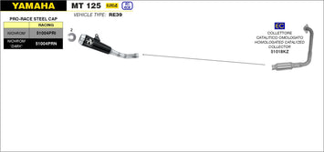 SCARICO COMPLETO ARROW OMOLOGATO EC+ECE PRO-RACE NICHROM YAMAHA MT 125 2020