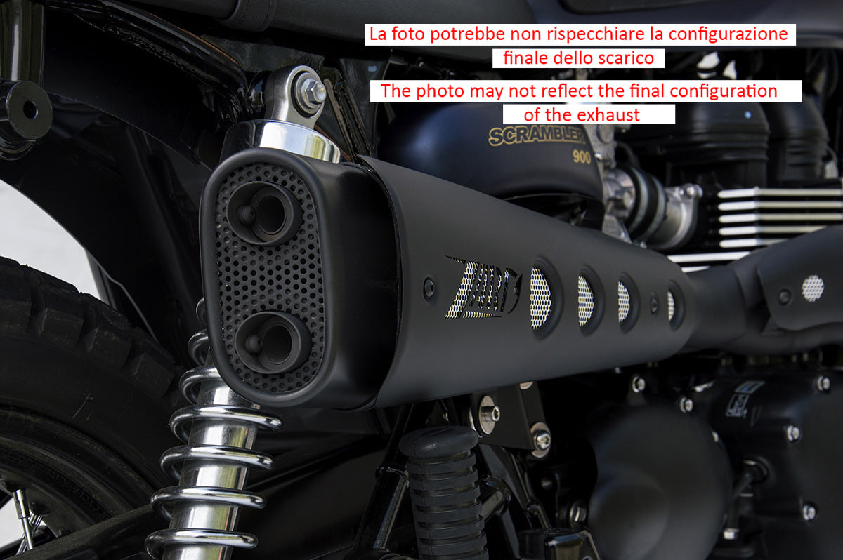 COMPLETE EXHAUST ZARD CARBURATOR STEEL HIGH EURO3 TRIUMPH SCRAMBLER 900 2001-07