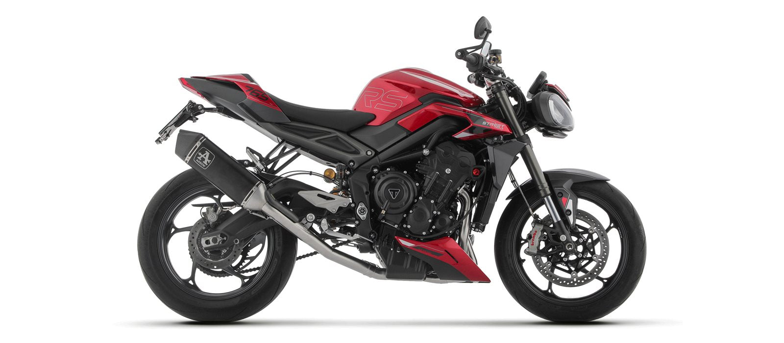 FULL EXHAUST APPROVED VELOCE ALUMINUM BLACK ARROW TRIUMPH STREET TRIPLE 765 RS 24