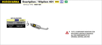 TERMINALE ARROW GP2 FULL TITANIO HUSQVARNA SVARTPILEN 401 2020>