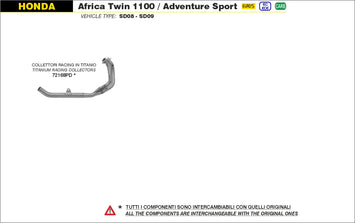 COLLETTORI ARROW RACING HONDA CRF1100L AFRICA TWIN 2020-
