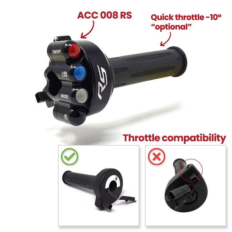RIGHT SWITCH + GAS INTEGRATED CONTROLS JETPRIME BMW R 1200 - 1250 RS 2015 - 18