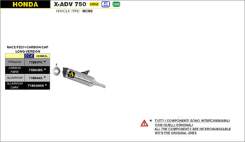 TERMINALE ARROW RACE-TECH TITANIO-CARBONIO HONDA X-ADV 750 2017-2021