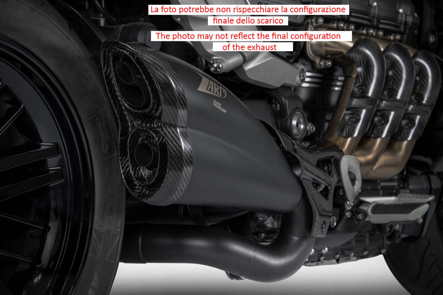 EXHAUST ZARD STAINLESS STEEL APPROVED TRIUMPH ROCKET III 2021-23