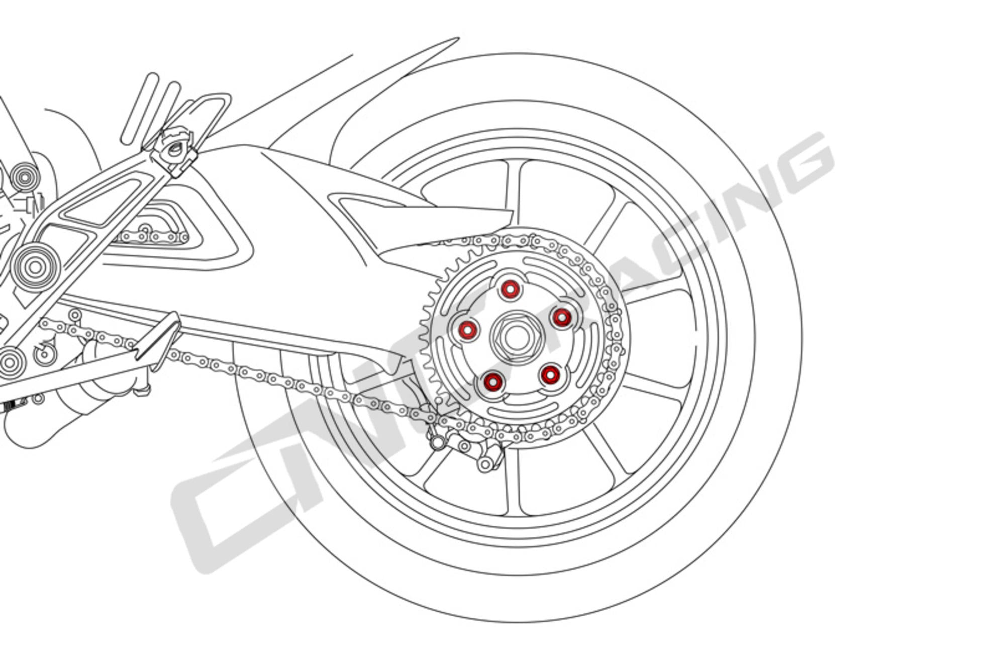 REAR SPROCKET NUTS M10X1.25 CNC RACING APRILIA TUONO V4 1100 FACTORY 2015 - 19